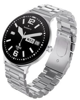 Smartwatch męski Garett Quantum Glow srebrny stalowy AMOLED 1,43″ + pasek skórzany (2).jpg
